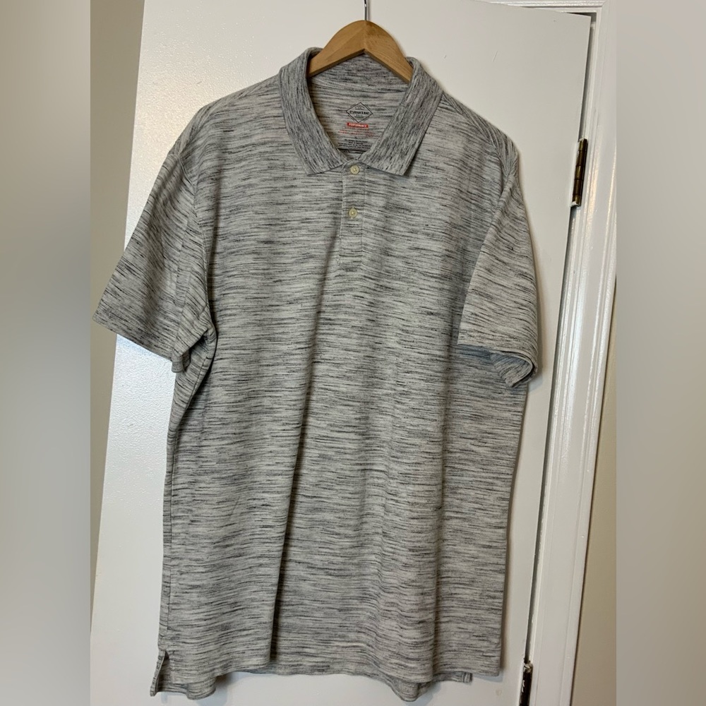 NWOT Men’s St. John’s Bay Performance Black/Ivory Polo Shirt